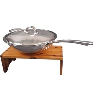 Viking Pro 5-Ply Stainless Wok Fry pan with Matching Lid Ergo Made in USA